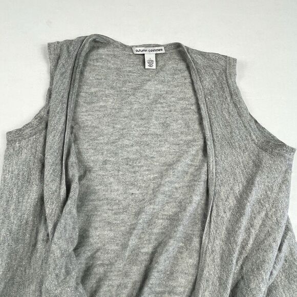 Autumn Cashmere Wrap Sweater Gray Cashmere Blend Tie Front Sleeveless Casual S - Picture 3 of 10